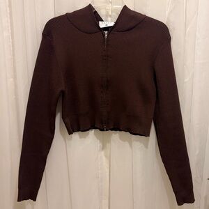 ASOS Daisy Street Brown Cardigan Hooded Zip-up Sweater size 1X